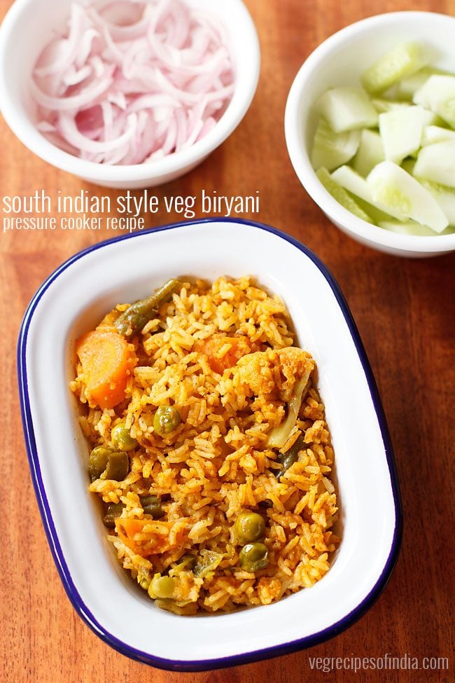 vegetable biryani recipe in cooker | south indian vegetable biryani recipe