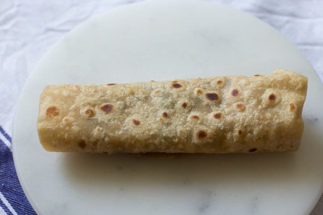 making veg kathi rolls recipe