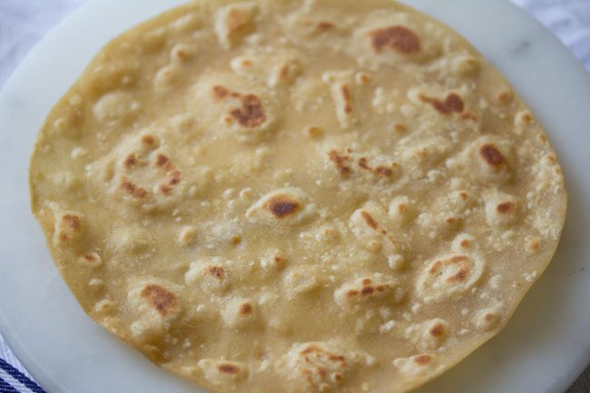 roti on a cutting board.