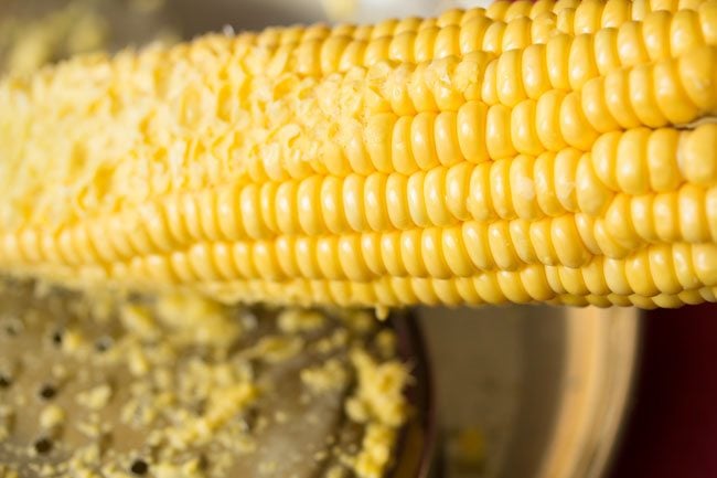 grate the corn kernels