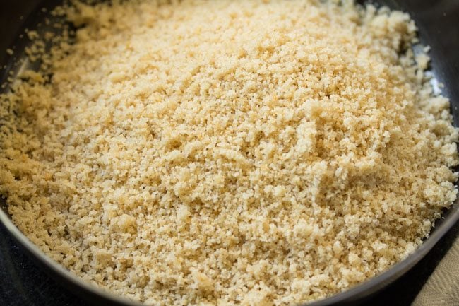bread crumbs in a mixing bowl