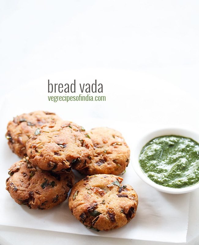 bread vada served with green chutney