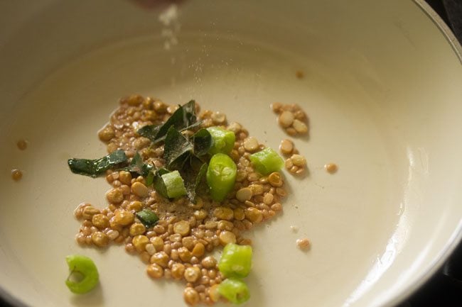 herbs in the pan