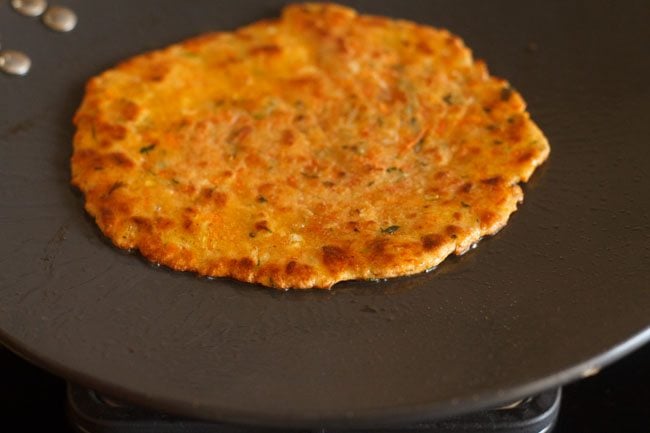 flipped carrot paratha