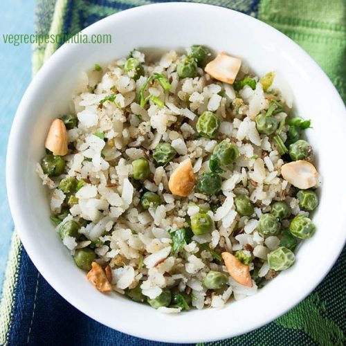 chura matar recipe, chooda matar recipe, matar poha recipe