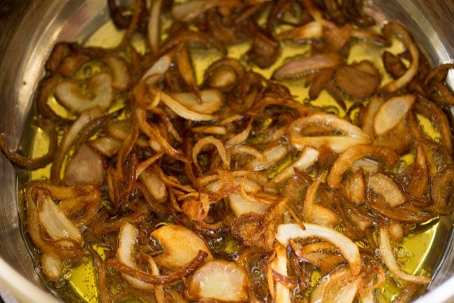 sautéing onions till golden for neychoru.