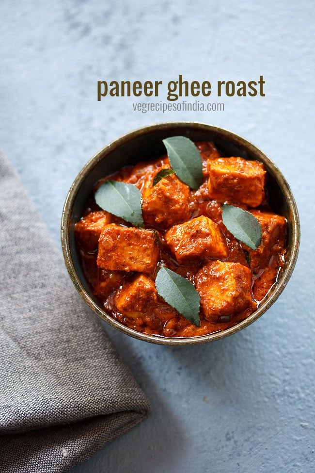 paneer ghee roast served in a bowl