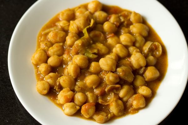 chana masala on a plate