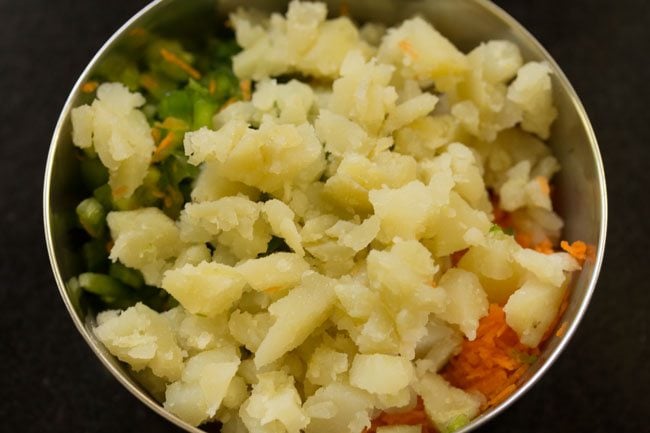 chopped boiled potatoes added