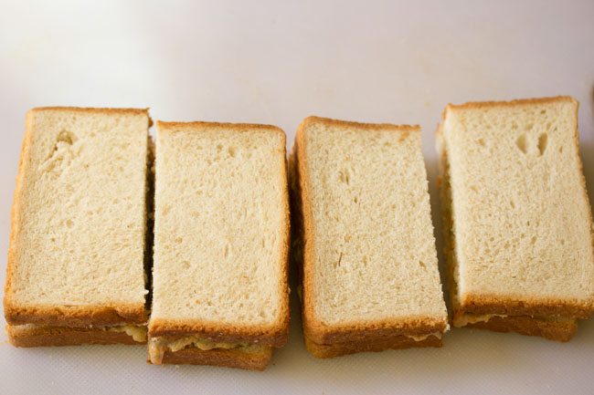 mayonnaise sandwich ready and sliced