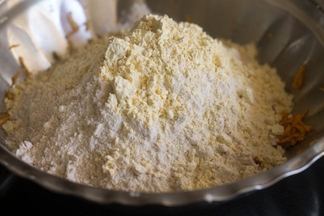 gram flour added on top of wheat flour