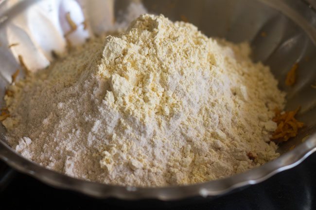 gram flour added on top of wheat flour. 