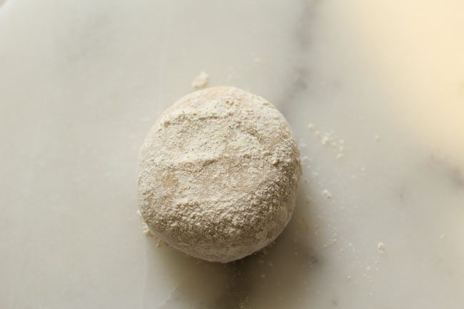 dough ball dusted with flour. 