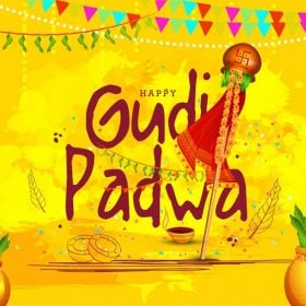 vector photo signifying and symbolizing gudi padwa festival.