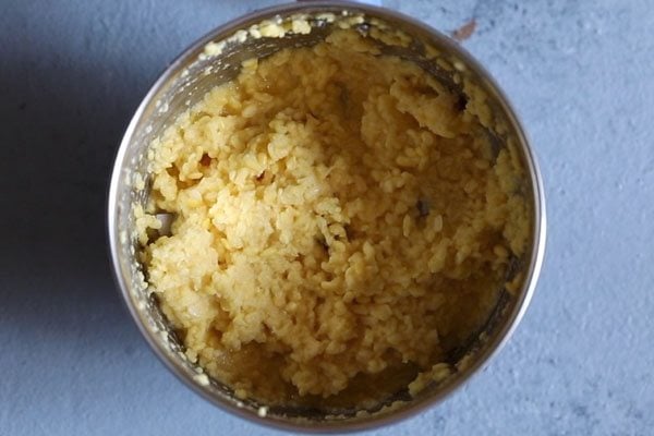 moong dal crushed to a coarse paste.