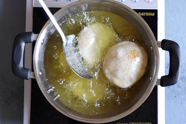 frying moong dal kachori