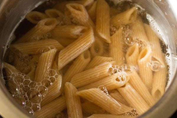 penne pasta cooked to al dente. 