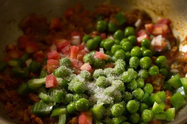 salt added to the pan. 