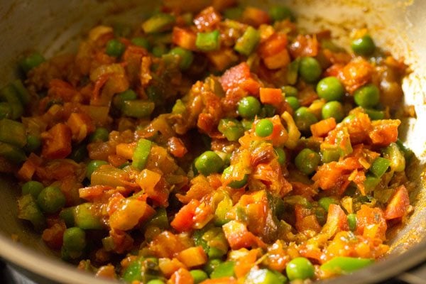 sautéing vegetable mixture. 