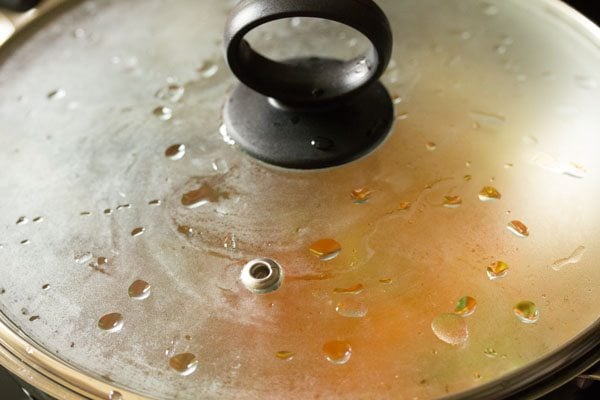 cooking vegetable mixture in the covered pan. 