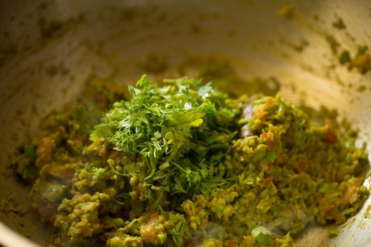 coriander leaves added