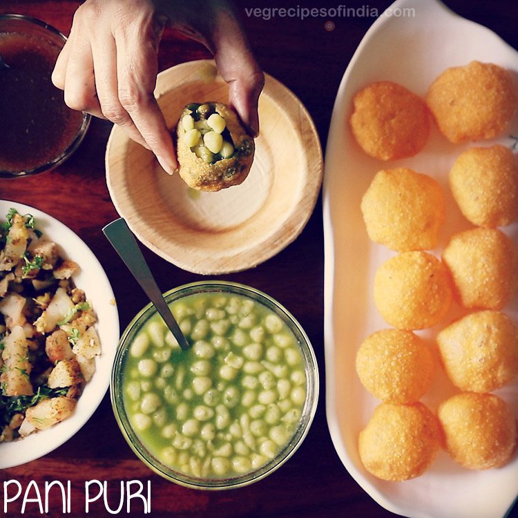 Mumbai Style Pani Puri with moong sprouts Pani recipe for pani puri