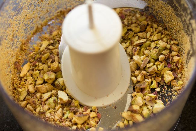 chopped pista in food processor