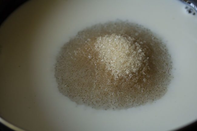 milk and sugar in bowl