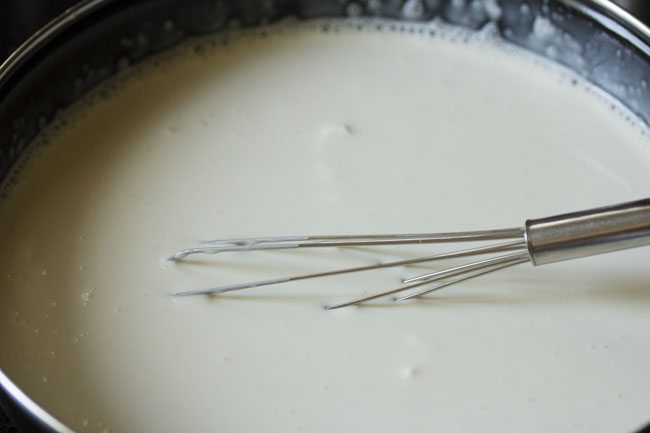 whisking cream mixture