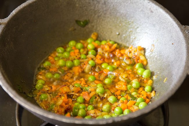 sautéing vegetable mixture. 