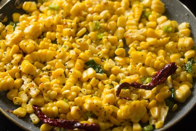 sautéing corn mixture. 