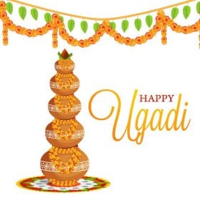 vector image signifying ugadi festival.