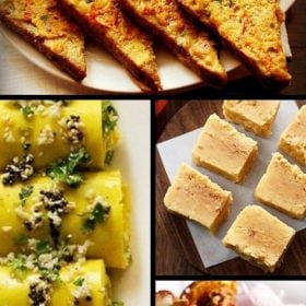 collage of besan recipes.