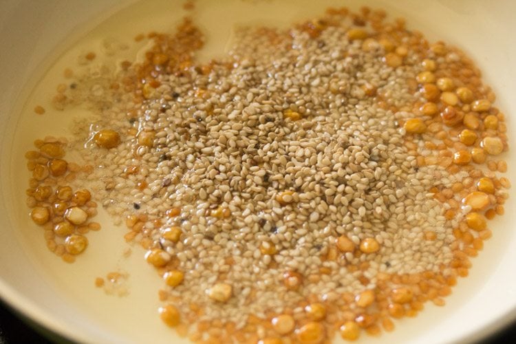 sesame seeds added to mixture