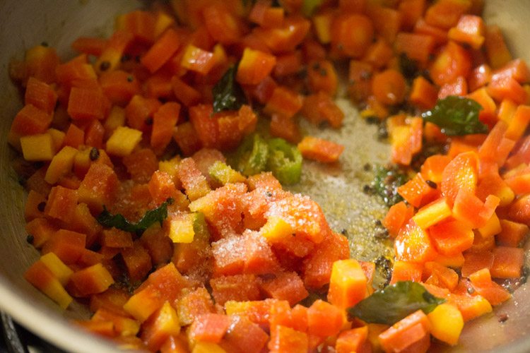 salt added to carrots.