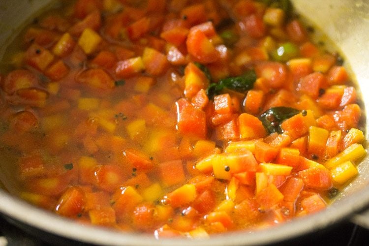 water added to carrots. 