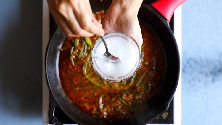 stirring together the water and cornstarch