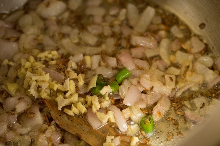 ginger and green chili added