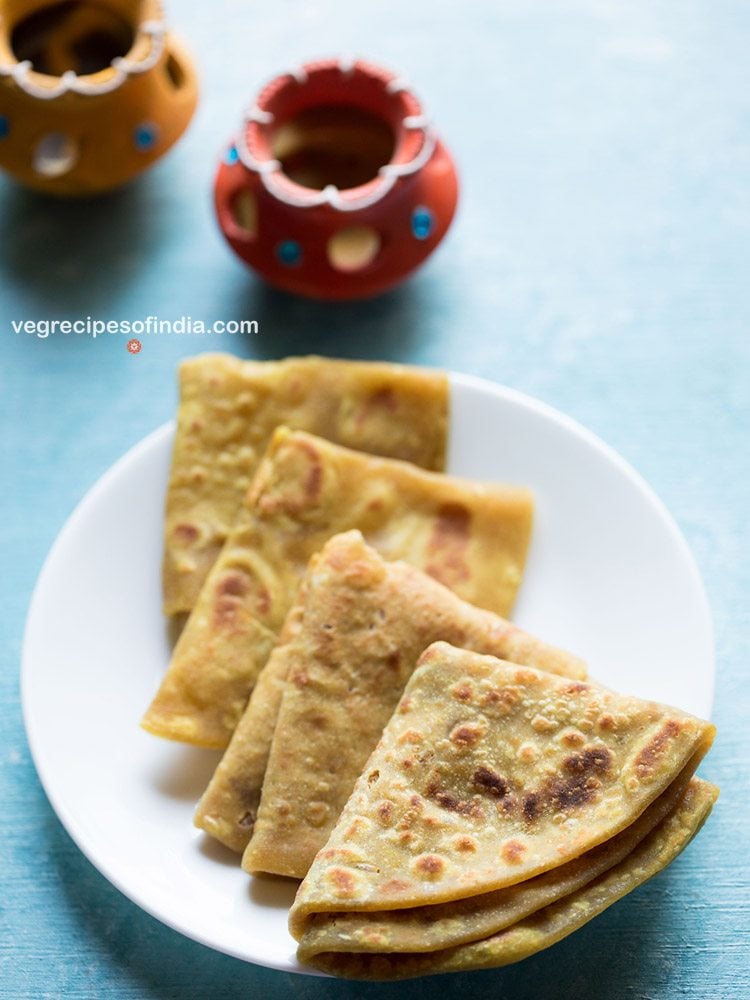 bobbatlu recipe folded and served on a white plate. 