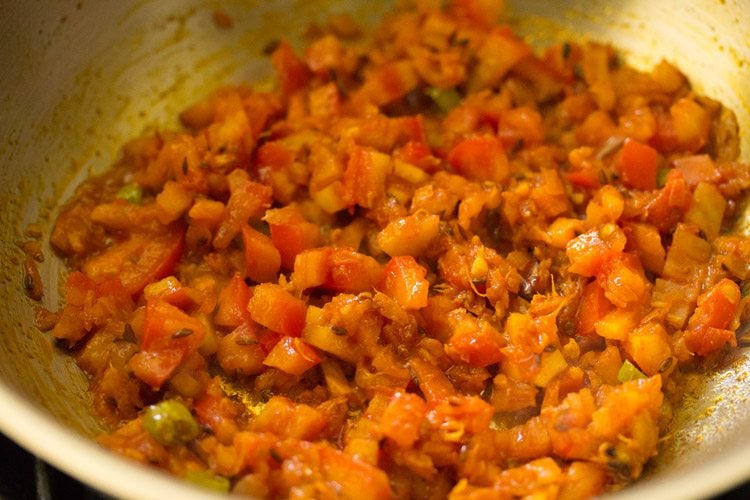 sautéing tomatoes. 