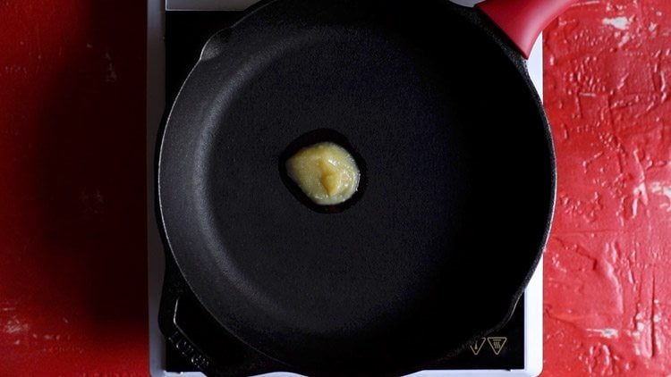 ghee melting in skillet