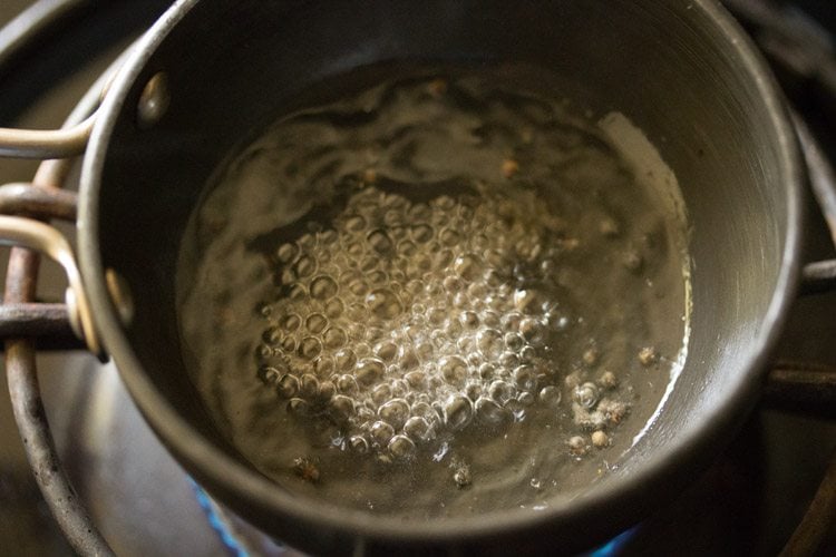 mustard seeds crackling in hot coconut oil. 