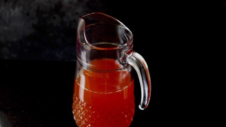 iced tea in a glass jar.