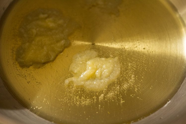 melting ghee in another pan. 