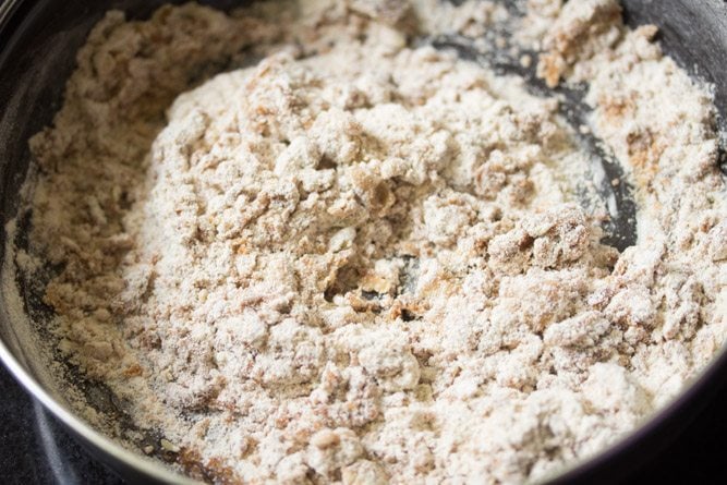 mix jaggery with flour