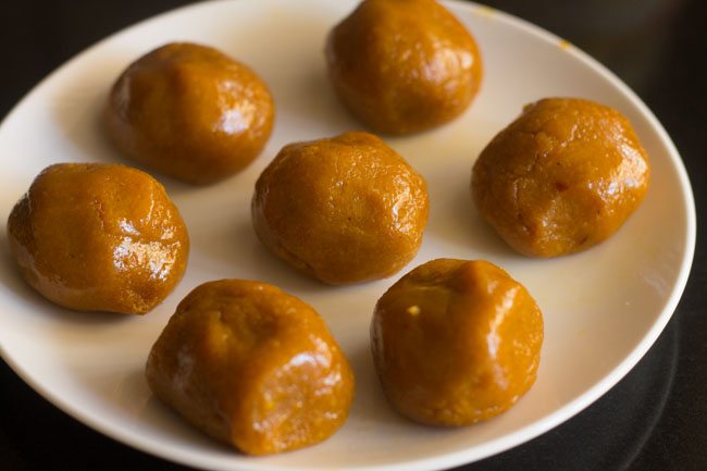small balls made from the modak mixture. 