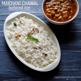 butter rice recipe, makhani chawal recipe, buttered rice recipe