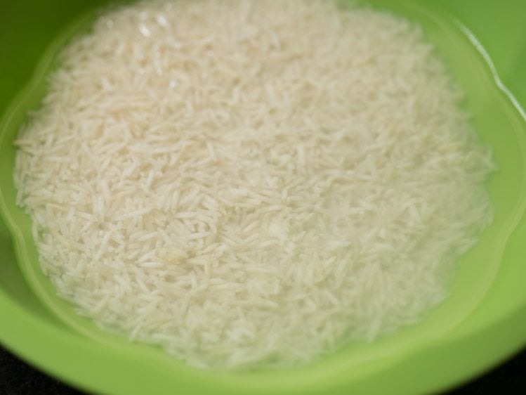 soaking basmati rice for butter rice. 
