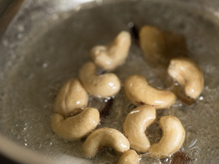 sautéing cashews in butter. 