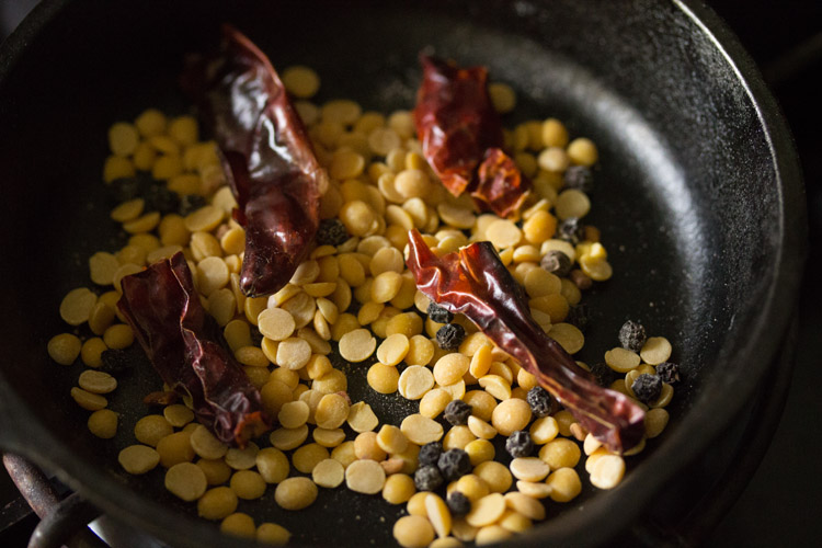 roasting spices.